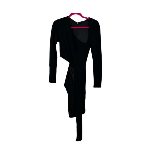 NBD Dresses & Skirts - NBD Dress Womens Small Black Cut Out Solid Long Sleeve Asymmetrical Mini
